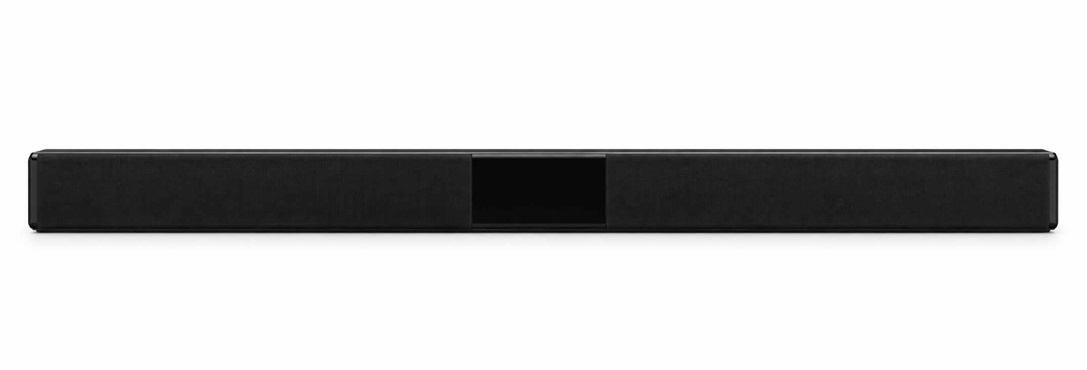Black Bluetooth sound bar on a white background