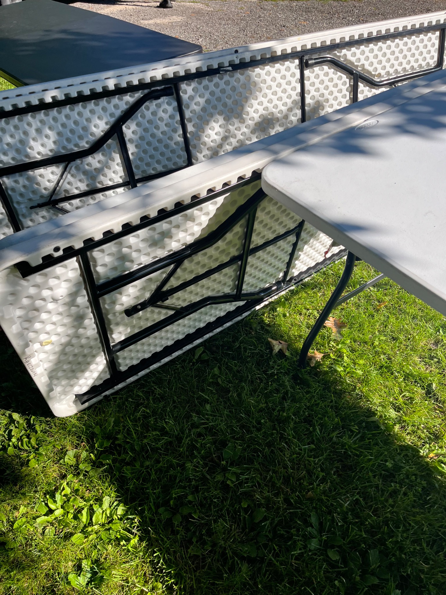 Neighborly Party Rentals folding banquet tables ready for delivery